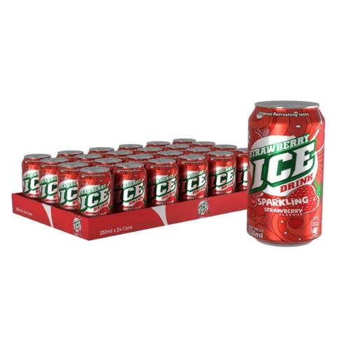 Ice Strawberry Drink Cans 24 x 330ml